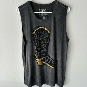 Garth Brooks Lyrics Tank Top blame it on my roots extra large